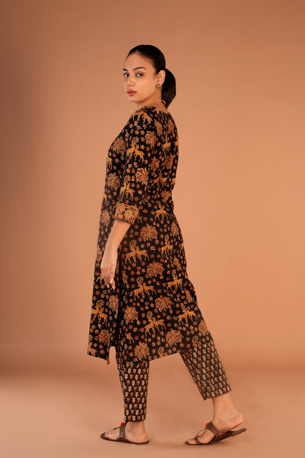 Image of Kalamkari hand block printed Kurta set